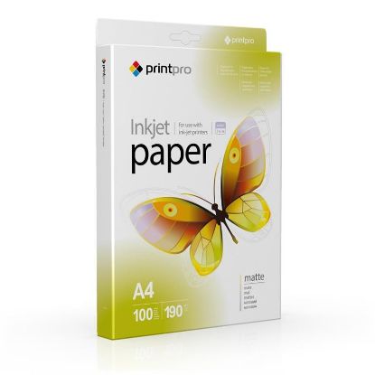  Зображення Бумага PrintPro матовая 190г/м, A4 PM190-100 