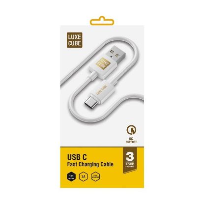  Зображення Кабель Luxe Cube USB-USB Type C, 3А, 1м, білий (8889998698469) 