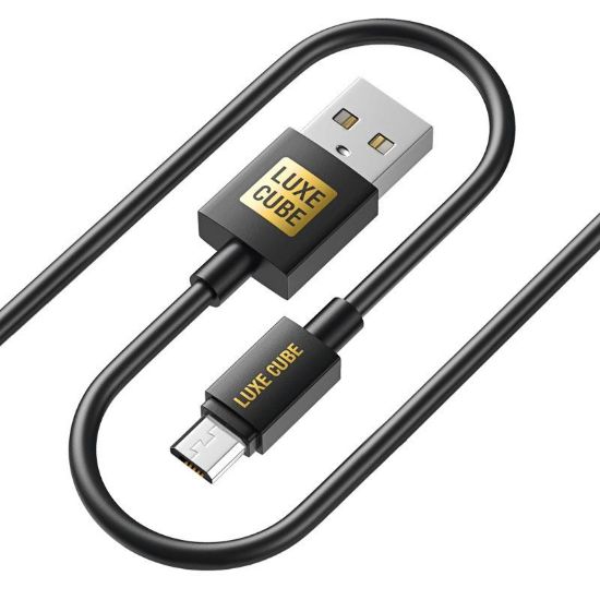  Зображення Кабель Luxe Cube USB-microUSB, 3А, 1м, чорний (7775557575266) 