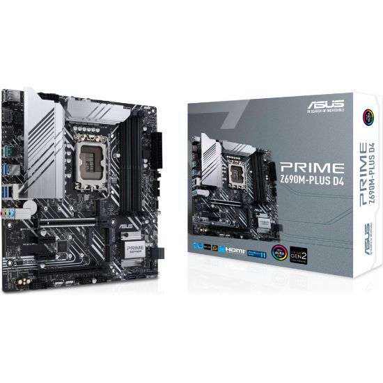  Зображення MB Socket_1700 ASUS PRIME Z690M-PLUS D4 (Z690, DDR4, 128Gb, 5333MHz, LAN-1Gbt/s, DisplayPort, HDMI, 3xM.2 2280, 4xSata6.0Gb/s, Micro-ATX)) 