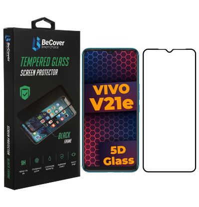  Зображення Скло захисне BeCover Vivo V21E Black (707246) 