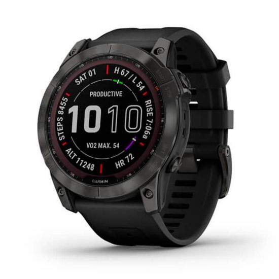  Зображення Смарт-годинник Garmin Fenix 7X Sapphire Solar Carbon Gray DLC Titanium with Black Band (010-02541-10 