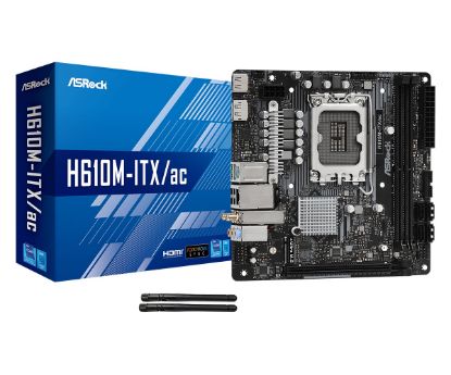  Зображення Материнська плата ASRock H610M-ITX/AC s1700 H610M 2xDDR4 HDMI mATX 