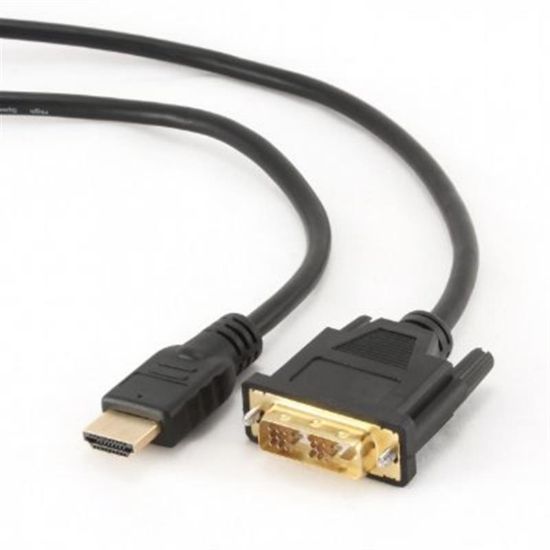  Зображення Кабель HDMI to DVI 1.8m Cablexpert V1.3/19-пін 