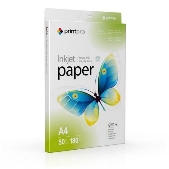  Зображення Бумага PrintPro глянц. 180г/м, A4 50л (PGE180050A4) 