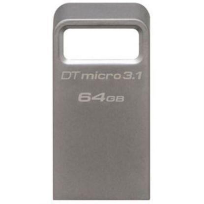  Зображення Модуль флеш-пам'яті Kingston 64GB DTMicro USB 3.1/3.0 Type-A metal ultra-compact drive EAN: 740617242874 