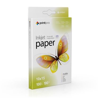  Зображення Бумага PrintPro матовая 190г/м, 10x15 PM190-100 