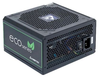  Зображення Блок живлення CHIEFTEC Eco  (600W), >85%, 120мм, 1xMB 24pin(20+4), 1xCPU 8pin(4+4), 2xMolex, 6xSATA, 2xPCIe 8pin(6+2) 