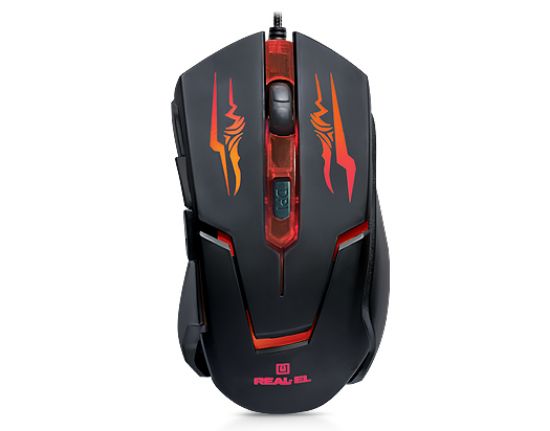  Зображення Мишка REAL-EL RM-520 Gaming Black  (EL123200020) 