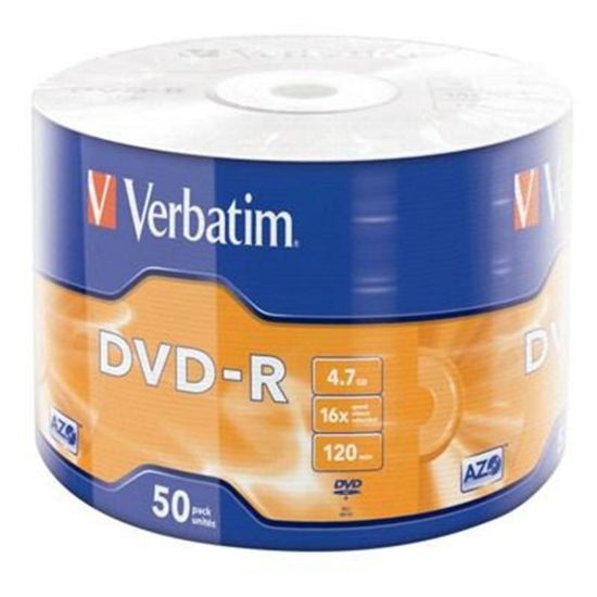  Зображення Диски DVD-R Verbatim 4.7Gb 16X Wrap-box 50шт MATT SILVER (43788) 