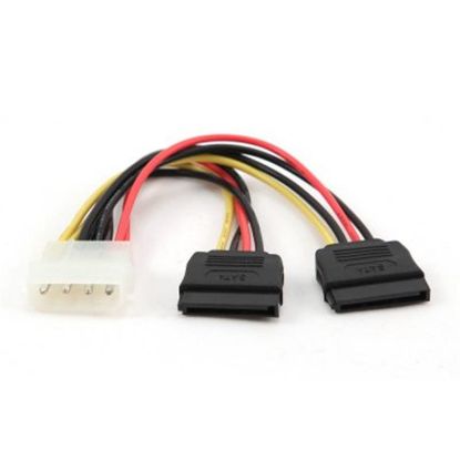  Зображення Кабель живлення Cablexpert CC-SATA-PSY-0.3M, (Molex) тато+2 SATA 300 мм. 