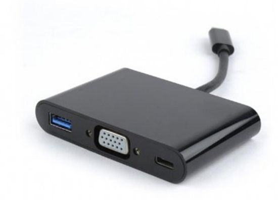  Зображення Адаптер Cablexpert A-CM-VGA3in1-01 перехідник USB Type-C на VGA/USB 3/Type-C живлення) 