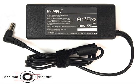  Зображення Блок живлення до ноутбуку PowerPlant SONY 220V, 19.5V 92W 4.74A (6.5*4.4) (SO92G6544) 