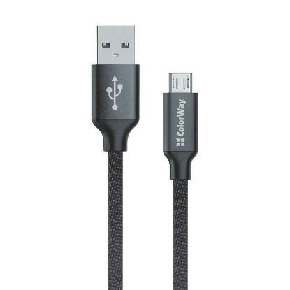  Зображення Кабель 1m USB 2.0 (AM/Micro USB) ColorWay (CW-CBUM002-BK) 2.1А Black 