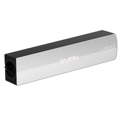  Зображення Концентратор USB2.0 Sven HB-891 сріблястий, 4xUSB2.0 