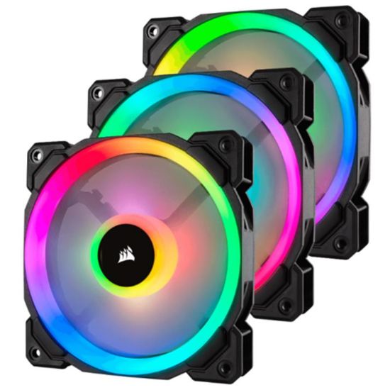  Зображення Corsair LL Series, LL120 RGB, 120mm Dual Light Loop RGB LED PWM Fan, 3 Fan Pack with Lighting Node PRO, EAN:0843591032438 