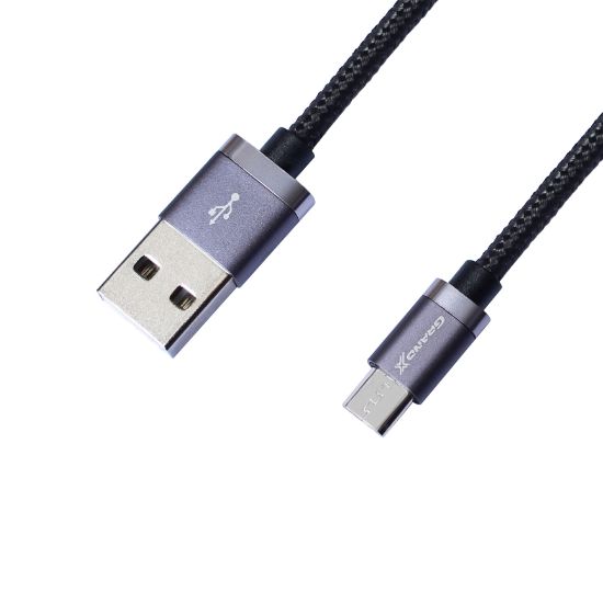  Зображення Кабель Grand-X USB-microUSB, 3A, 1м, Black (FM07B) 