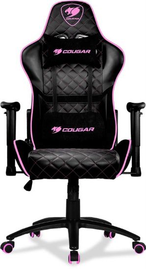  Зображення Крісло для геймерів Cougar Armor One Eva, дихаюча екошкіра, сталевий каркас, чорний + рожевий) 