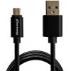  Зображення Дата кабель USB 2.0 AM to Micro 5P 1.0m Cu, 2.1A, Black Grand-X (MM-01B) 