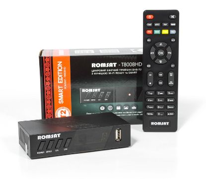  Зображення TV Тюнер Romsat T8008HD, DVB-T2, пульт ДУ 