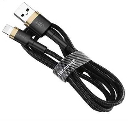  Зображення Кабель Baseus Cafule USB-Lightning, 0.5м Gold-Black (CALKLF-AV1) 