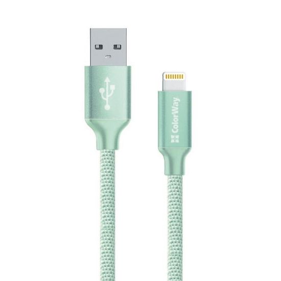  Зображення Кабель 2m USB 2.0 / Lightning Colorway (CW-CBUL007-MT) Mint 