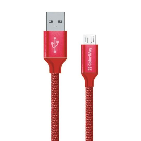  Зображення Кабель 2m USB 2.0 (AM/Micro) USB ColorWay (CW-CBUM009-RD) Red 