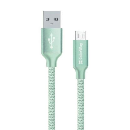  Зображення Кабель 2m USB 2.0 (AM/Micro) USB ColorWay (CW-CBUM009-MT) Mint 