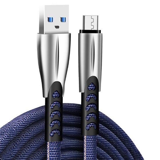  Зображення Кабель 1m USB 2.0 (AM/Micro USB) ColorWay (CW-CBUM011-BL) Blue, zinc alloy 