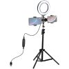  Зображення Набір блогера Puluz Ring USB LED lamp 6.2"+ tripod 1.1m (PKT3036) 