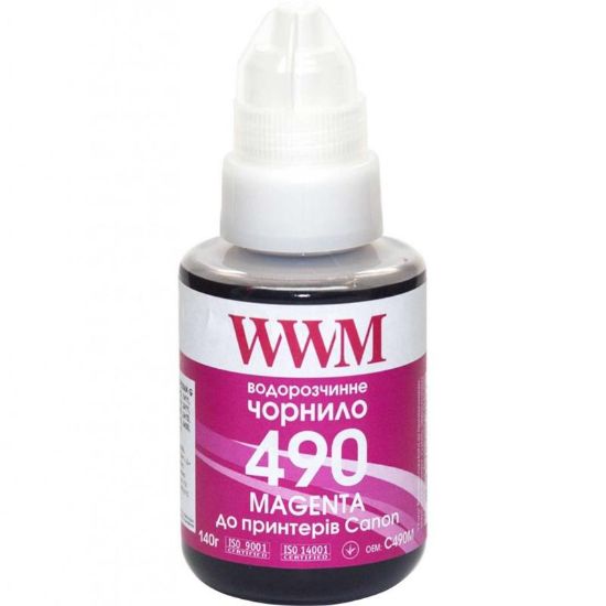  Зображення Чорнило WWM для Canon G1400/G2400/G3400 140г Magenta Пігментні (C490M) 