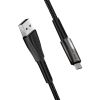  Зображення Кабель ColorWay USB-Type-C (zinc alloy + led) 2.4А 1м чорний (CW-CBUC035-BK)) 
