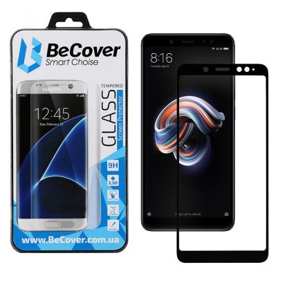  Зображення Скло захисне BeCover Xiaomi Redmi Note 5 Black (702225) (702225) 