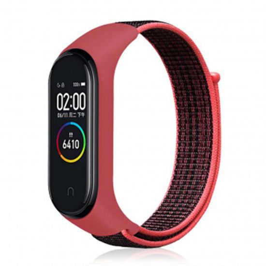  Зображення Ремінець до фітнес браслета BeCover Nylon Style для Xiaomi Mi Smart Band 5/6 Black-Red (705416) 