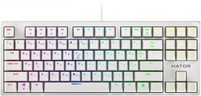  Зображення Клавіатура Hator Rockfall Evo TKL Optical Ukr (HTK-631) White USB 