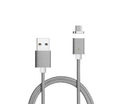  Зображення Кабель Voltronic USB-microUSB, магнітний, 1м, Gray (YT-MCFB-M/Gr/15591) блістер 