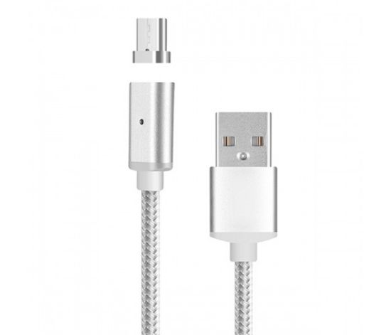  Зображення Кабель Voltronic USB-USB Type-C, магнітний, 1м, Silver (YT-MCFB-TC/S/12246) блістер 