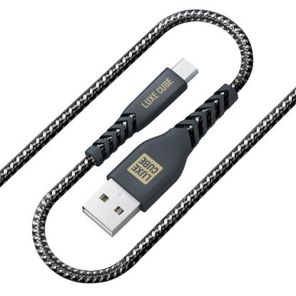  Зображення Кабель Luxe Cube Kevlar USB-microUSB, 1.2м, чорний (8886668686242)  