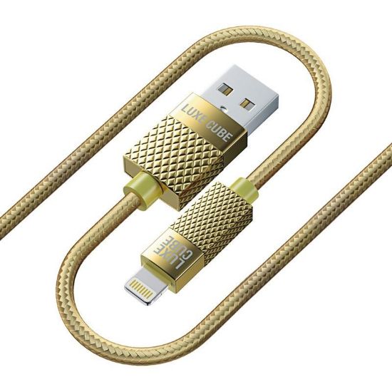  Зображення Кабель Luxe Cube Premium USB-Lightning, 1м, золотий (8886668686150) 