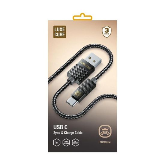  Зображення Кабель Luxe Cube Premium USB-USB Type C, 1м, сірий (8889996899667) 