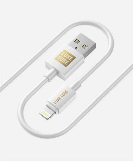  Зображення Кабель Luxe Cube USB-Lightning, 3А, 1м, білий (7775557575228) 