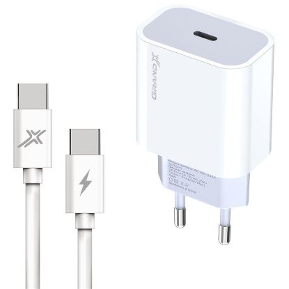  Зображення Мережевий зарядний пристрій Grand-X (1xUSB-C 20W) White (CH-770C) 