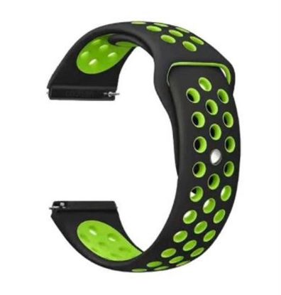  Зображення Ремінець BeCover Vents Style для Xiaomi iMi KW66/Mi Watch Color/Watch S1 Active/Haylou LS01/LS05 Black-Green (705802) 