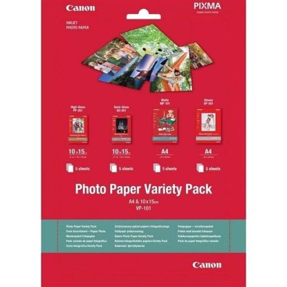  Зображення Фотопапір CANON (VP-101) Variety Pack 10x15см+A4 20л (0775B079) 