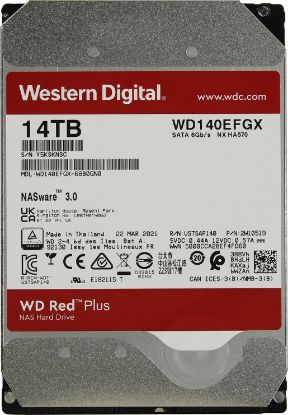  Зображення Жорсткий диск 3.5" 14TB Western Digital Red Plus NAS   512MB, 7200rpm, SATA 3  (WD140EFGX)) 