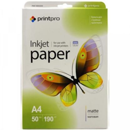  Зображення Бумага PrintPro матовая 190г/м, A4 PM190-50 