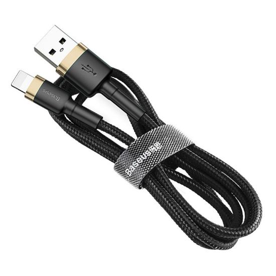  Зображення Кабель Baseus Cafule USB-Lightning, 2A, 3м Black/Gold (CALKLF-RV1) 