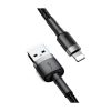  Зображення Дата кабель USB 2.0 AM to Lightning 3.0m 2.0A grey-black Baseus (CALKLF-RG1) 