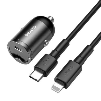  Зображення Автомобільний зарядний пристрій Baseus Tiny Star Mini PPS (1USB, 3A) 18W Gray (TZVCHX-0G) + кабель U 