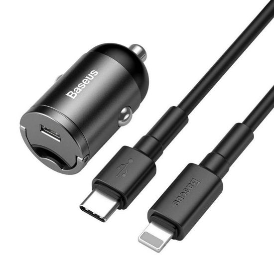  Зображення Автомобільний зарядний пристрій Baseus Tiny Star Mini PPS (1USB, 3A) 18W Gray (TZVCHX-0G) + кабель U 